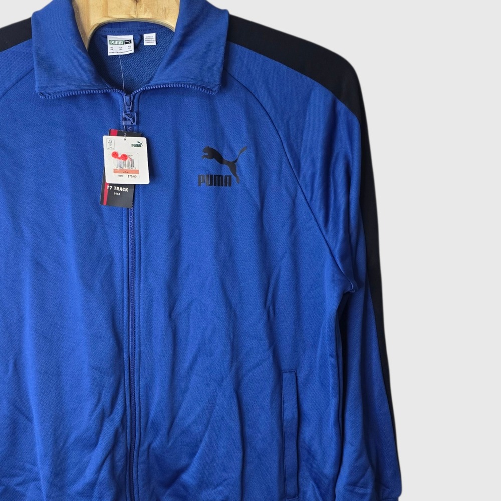 Puma Mens T7 Track Jacket Royal Blue Black Full Zip 3XL NEW